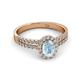 2 - Amaya Desire Oval Cut Aquamarine and Diamond Halo Engagement Ring 