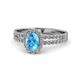 Amaya Desire Oval Cut Blue Topaz and Diamond Halo Engagement Ring 