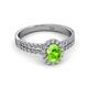 2 - Amaya Desire Oval Cut Peridot and Diamond Halo Engagement Ring 