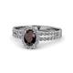 1 - Amaya Desire Oval Cut Red Garnet and Diamond Halo Engagement Ring 