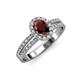 3 - Amaya Desire Oval Cut Red Garnet and Diamond Halo Engagement Ring 