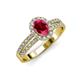 3 - Amaya Desire Oval Cut Ruby and Diamond Halo Engagement Ring 