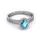 2 - Amaya Desire Oval Cut London Blue Topaz and Diamond Halo Engagement Ring 