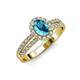 3 - Amaya Desire Oval Cut London Blue Topaz and Diamond Halo Engagement Ring 
