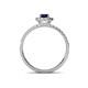 4 - Amaya Desire Oval Cut Blue Sapphire and Diamond Halo Engagement Ring 