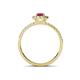 4 - Amaya Desire Oval Cut Rhodolite Garnet and Diamond Halo Engagement Ring 