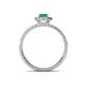 4 - Amaya Desire Oval Cut Emerald and Diamond Halo Engagement Ring 
