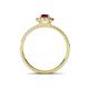 4 - Amaya Desire Oval Cut Ruby and Diamond Halo Engagement Ring 