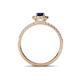 4 - Amaya Desire Oval Cut Blue Sapphire and Diamond Halo Engagement Ring 