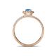 4 - Amaya Desire Oval Cut Blue Topaz and Diamond Halo Engagement Ring 