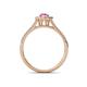 4 - Raisa Desire Oval Cut Pink Sapphire and Diamond Halo Engagement Ring 