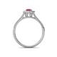 4 - Raisa Desire Oval Cut Rhodolite Garnet and Diamond Halo Engagement Ring 