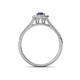 4 - Raisa Desire Oval Cut Iolite and Diamond Halo Engagement Ring 