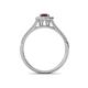 4 - Raisa Desire Oval Cut Red Garnet and Diamond Halo Engagement Ring 