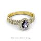 2 - Amaya Desire Oval Cut Iolite and Diamond Halo Engagement Ring 