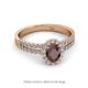 2 - Amaya Desire Oval Cut Red Garnet and Diamond Halo Engagement Ring 