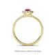 4 - Amaya Desire Oval Cut Rhodolite Garnet and Diamond Halo Engagement Ring 