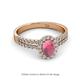 2 - Amaya Desire Oval Cut Rhodolite Garnet and Diamond Halo Engagement Ring 