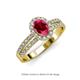 3 - Amaya Desire Oval Cut Ruby and Diamond Halo Engagement Ring 