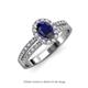 3 - Amaya Desire Oval Cut Blue Sapphire and Diamond Halo Engagement Ring 