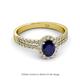2 - Amaya Desire Oval Cut Blue Sapphire and Diamond Halo Engagement Ring 