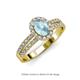 3 - Amaya Desire Oval Cut Aquamarine and Diamond Halo Engagement Ring 