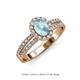 3 - Amaya Desire Oval Cut Aquamarine and Diamond Halo Engagement Ring 
