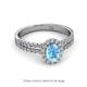 2 - Amaya Desire Oval Cut Blue Topaz and Diamond Halo Engagement Ring 