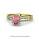 Amaya Desire Oval Cut Rhodolite Garnet and Diamond Halo Engagement Ring 