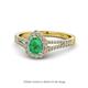 Raisa Desire Pear Cut Emerald and Diamond Halo Engagement Ring 