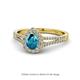 Raisa Desire Pear Cut London Blue Topaz and Diamond Halo Engagement Ring 
