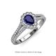 3 - Raisa Desire Pear Cut Blue Sapphire and Diamond Halo Engagement Ring 