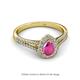 2 - Raisa Desire Pear Cut Pink Sapphire and Diamond Halo Engagement Ring 
