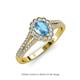 3 - Raisa Desire Pear Cut Blue Topaz and Diamond Halo Engagement Ring 