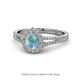 1 - Raisa Desire Pear Cut Aquamarine and Diamond Halo Engagement Ring 