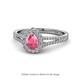 1 - Raisa Desire Pear Cut Pink Tourmaline and Diamond Halo Engagement Ring 