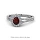 1 - Raisa Desire Pear Cut Red Garnet and Diamond Halo Engagement Ring 