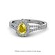 1 - Raisa Desire Pear Cut Yellow Sapphire and Diamond Halo Engagement Ring 