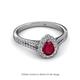 2 - Raisa Desire Pear Cut Ruby and Diamond Halo Engagement Ring 