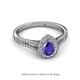 2 - Raisa Desire Pear Cut Iolite and Diamond Halo Engagement Ring 