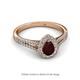 2 - Raisa Desire Pear Cut Red Garnet and Diamond Halo Engagement Ring 