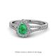 1 - Raisa Desire Pear Cut Emerald and Diamond Halo Engagement Ring 