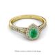 2 - Raisa Desire Pear Cut Emerald and Diamond Halo Engagement Ring 