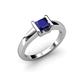 3 - Izna Princess Cut Blue Sapphire Solitaire Engagement Ring 