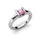 3 - Izna Princess Cut Pink Tourmaline Solitaire Engagement Ring 