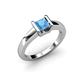 3 - Izna Princess Cut Blue Topaz Solitaire Engagement Ring 