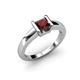 3 - Izna Princess Cut Red Garnet Solitaire Engagement Ring 