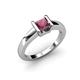 3 - Izna Princess Cut Rhodolite Garnet Solitaire Engagement Ring 