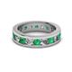 2 - Celina 3.40 mm Round Emerald and Diamond Eternity Band 