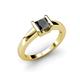3 - Izna Princess Cut Black Diamond Solitaire Engagement Ring 
